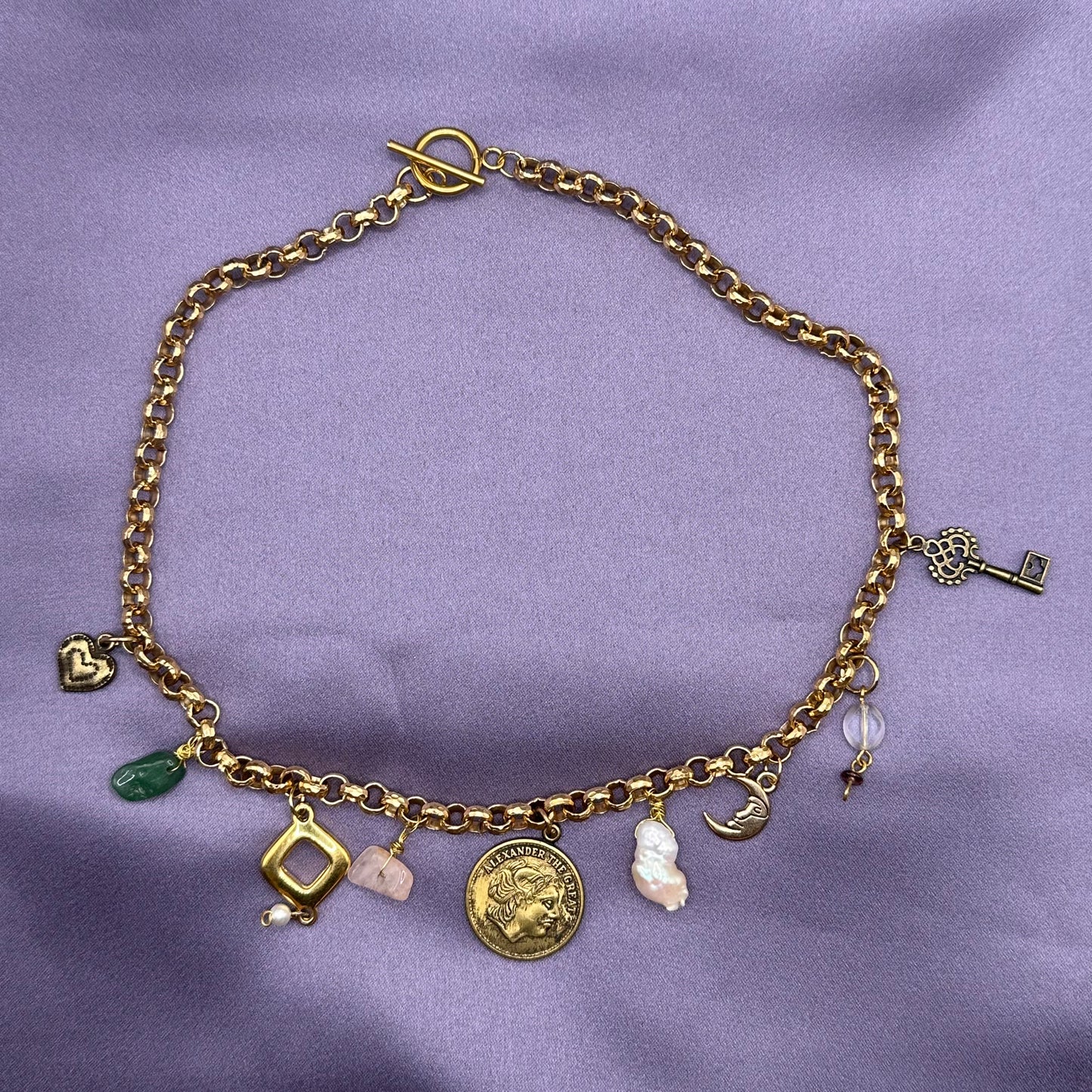 gold charm necklace
