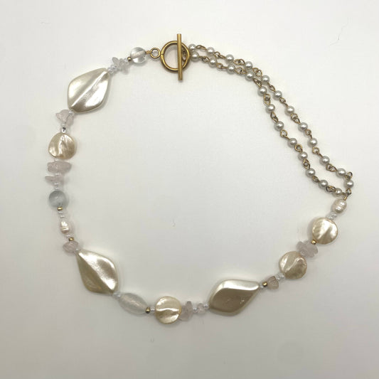 glowy rose quartz necklace