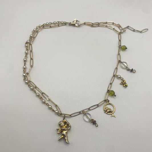 cherub charm necklace